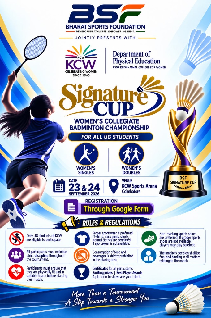 Signature Cup Women's Collegiate Badminton Championship Poster
